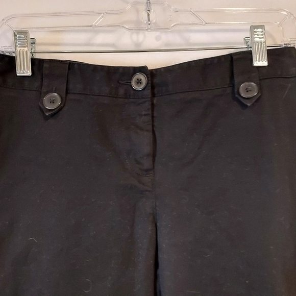 Loft Ann Taylor Cropped Capri cuffed black pants business casual sz 6P - Picture 6 of 8